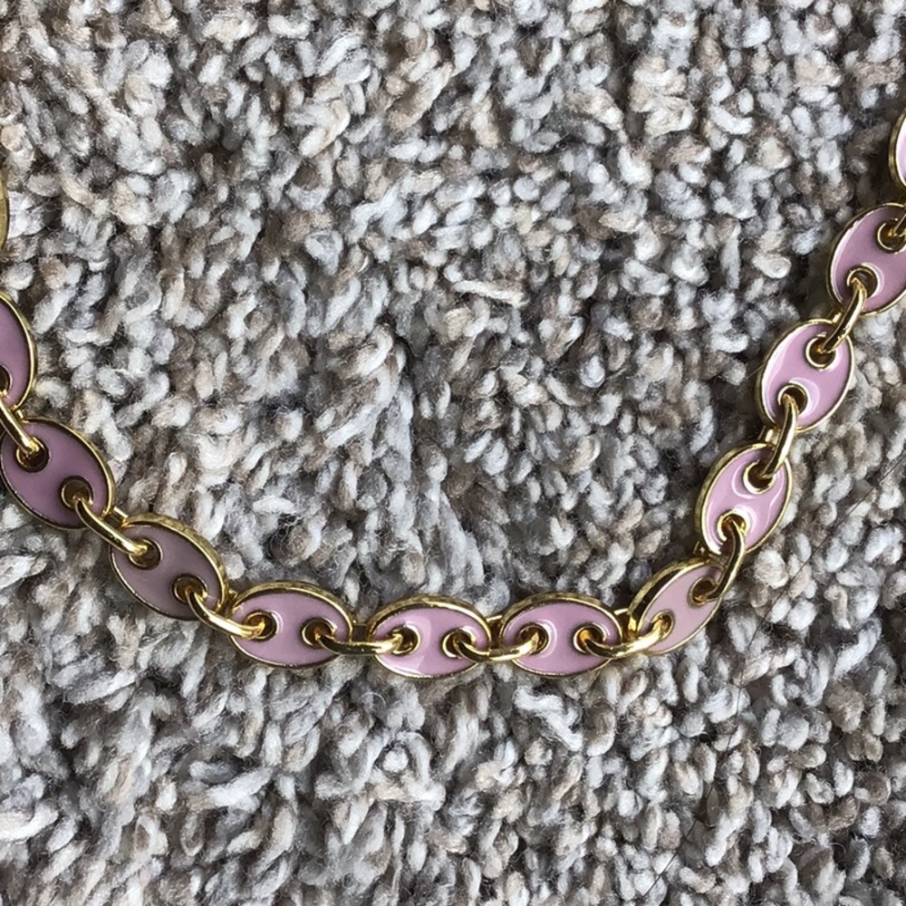 MELANIA CLARA PINK/GOLD ENAMEL NECKLACE- NWOT